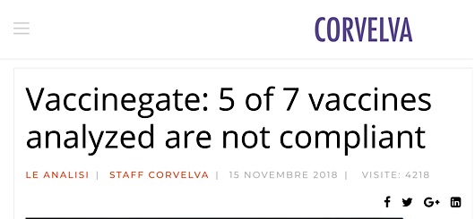 Screenshot: Corvelva Report Screenshot: Corvelva Report