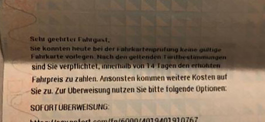 Erhöhtes Beförderungsentgelt Erhöhtes Beförderungsentgelt